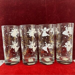 Anchor Hocking Angel and Star Glass Set set of four